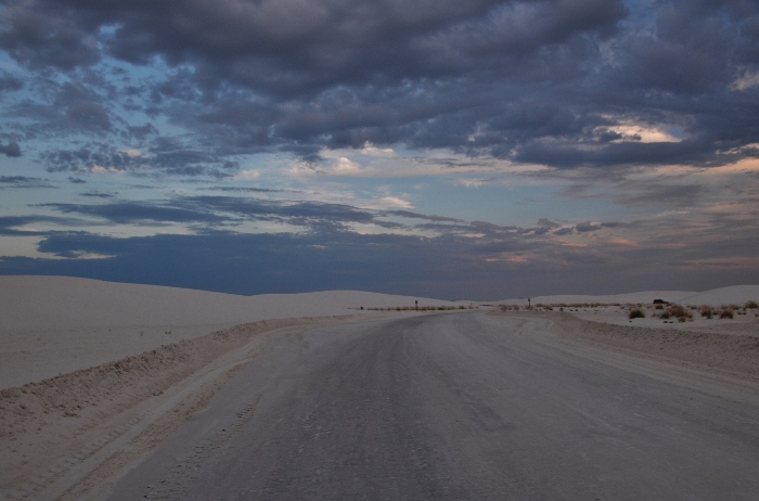 white dunes at night